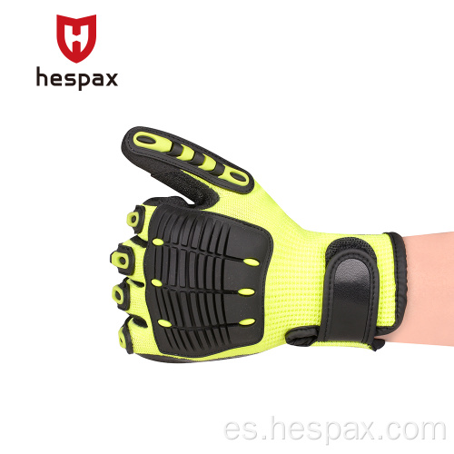 Hespax OEM Anti-Impacto Guantes de soldadura TPR Nitrilo Bajo